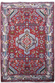 3' x 4' Red Persian Hamadan Rug