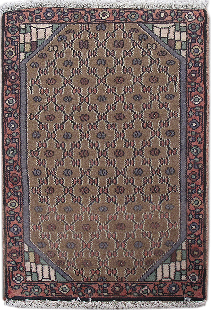 2' x 3' Brownish Gray Persian Kolyaei Rug