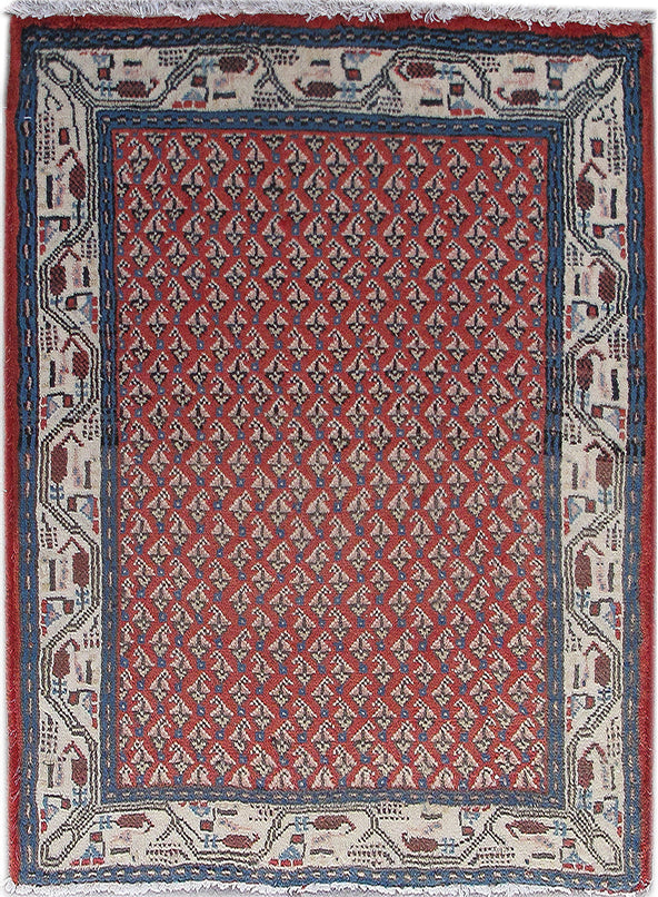 2' x 3' Orange Persian Hamadan Rug