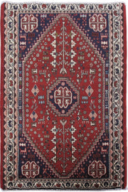 3' x 3' Red Persian Abadeh Rug