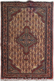 2' x 3' Beige Color Persian Hamadan Rug