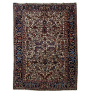 7' x 9' Navy Blue Persian Heriz Rug