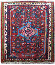 3' x 2' Red Persian Hamadan Rug