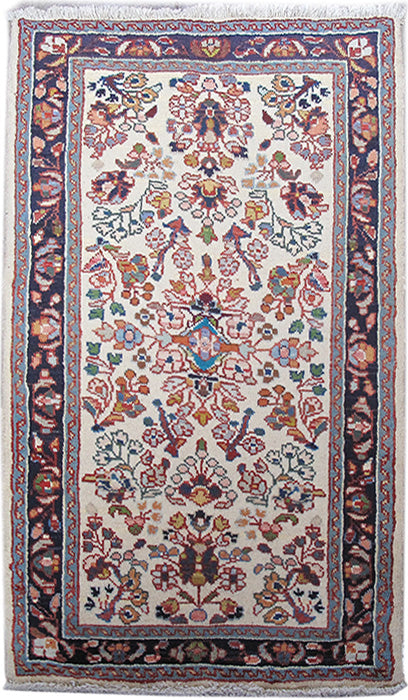 2' x 4' Ivory Persian Malayer Rug