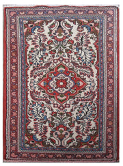 3' x 4' Ivory Persian Hamadan Rug