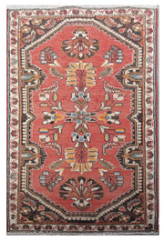 3' x 4' Orange Persian Hamadan Rug