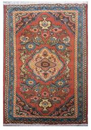 3' x 4' Orange Persian Hamadan Rug