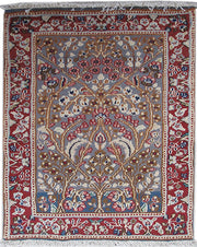 2' x 2' Tan Brown Persian Kerman Rug